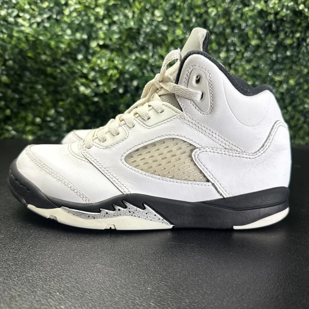 Jordan Air Jordan 5 Shoes Kids Size 3y White/Black/Gray Sneakers